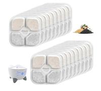 ATSGJLZN 18 PCS Filtre Fontaine Eau Chat Compatible Catit,avec Système de Triple Filtration avec Résine et Charbon Actif pour Une Fontaine à Eau de 2,5 L-3L.