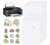 ATSGJLZN 25 Feuilles Papier Autocollant Transparent a4,Vinyle Imprimable,Papier Stickers Imprimante à Jet D'encre/Laser(21 x 29,7 cm)