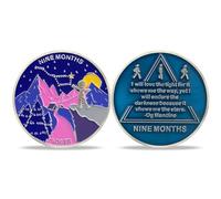 AtSKnSK 9 mois de sobriété pièce neuf mois puces AA et médaillons sobriété cadeaux pour femmes hommes alcooliques anonyme dépendance récupération cadeau