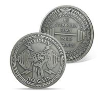 AtSKnSK Cadeaux de motivation - No Pain No Gain - Challenge - Pièces de monnaie - Cadeaux inspirants pour femmes et hommes - Amateurs de salle de sport - Récompenses incitantes (No Pain No Gain)