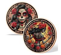 AtSKnSK Memento Mori Pièce de monnaie en forme de tête de mort pour homme et femme Motif tête de mort Rose Cadeau et souvenir pour homme et femme