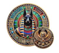 AtSKnSK Pièce commémorative Mento Mori, pièce de défi égyptienne Anubis | Pièce de philosophie Vita, Mors, Aeternitas pour la vie, la mort et l'éternité