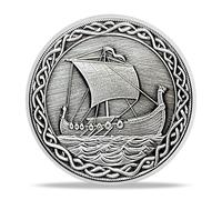 AtSKnSK Pièce de monnaie viking Arbre de vie Odin Loup Odin Corbeau Viking Chips Médaillon Pièce commémorative runes nordiques Mythologie Guerrier Symbole Amulette Viking Cadeau pour homme et femme