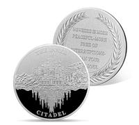 AtSKnSK Pièce stoïque de la Citadelle intérieure Feu Flamme Château Rose Tête de mort Pièce AA Jetons Médaillons Cadeaux de sobriété pour hommes femmes Cadeaux pour Alcooliques anonymes (Citadel)