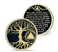 AtSKnSK Puce de sobriété de 1 à 10 ans, arbre de vie, médaillon AA, cadeau de récupération, pièce de monnaie anonyme des alcooliques, jeton d'anniversaire (3 ans)