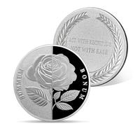 AtSKnSK Rose Pièce de Sobriété Monnaie Flamme de Feu Verrou Rose Crâne Pièce de Sobriété AA Jetons Médaillons Cadeaux de Sobriété pour Hommes Dames Cadeaux pour Alcooliques Anonymes (Rose)