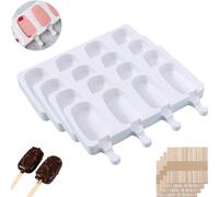 Atsmoce® 4 Packed Grande Taille Moules à Glace en Silicone - Moule à Crème Glacée 4 Cavités, Moule Magnum Cake, Ice Cream Moules - Sans BPA - Réutilisables - 200 bâtonnets de glace offerts