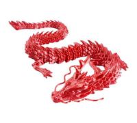 Atsmoce®Jouet Dragon Imprimé en 3D Figurines Dragon Cristal Mystérieux Réaliste Statue de Dragon avec articulations Mobiles, Cadeau Surprise, décoration de Maison/Bureau/Voiture etc. (Rouge)