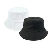 ATSNOSH 2 Pcs Chapeau de Pêcheur, Chapeau Safaril Homme Femme, Pliable, Bush Chapeaux, Chapeau de Soleil, Coton Chapeau de Seau, Bucket Hat, Protection UV (FR/ES, Alpha/Lettres, Taille Unique, 2 Pcs)