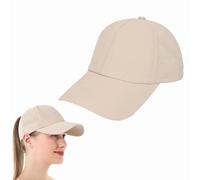 ATSNOSH Queue de Cheval Baseball Cap, Casquette de Baseball Femme, Casquette de Course, été Chapeau de Soleil, Golf Hat, Léger Respirante Anti UV (FR/ES, Alpha/Lettres, Taille Unique, Beige)