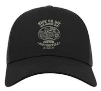 Atspauda Ride Or Die Ride Fast Die Last Custom Motorcycle Los Angeles California Half Mesh Cotton Trucker Cap Casquette de baseball Noir, Noir , Taille unique