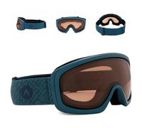 ATTABO Apik Jr Lunettes de ski pour enfants - S2 écran anti-buée, UV400, OTG pour lunettes, double verre cylindrique, compatible avec le casque, mousse confortable, sangle en silicone antidérapante
