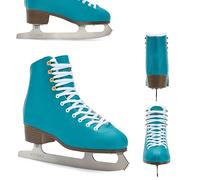 ATTABO ISLA Patins à Glace artistiques pour Enfants | Dessus en Plastique PVC | Support de Cheville renforcé | Patins en Acier Inoxydable | Design Classique pour Les Jeunes Patineurs (33)
