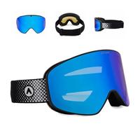 ATTABO Kinik Lunettes de Ski - S2 Double Verre Anti Buée, UV400, OTG pour Lunettes, Multicolour Mirror Coating, Ventilation Haut/Bas, Compatible avec Casque, Mousse Confortable, Ski & Snowboard (Noir)