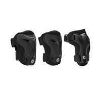 ATTABO Lot de protège-Rollers pour Adultes - Noir - Taille L - Genouillères de Travail, Coudes et Poignets pour Skateboard - Mousse PE & EVA - Fermetures Velcro réglables