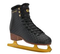ATTABO Lukso Patins à Glace pour Femme - Noir - Patins en Acier Inoxydable - Bottes Classiques - Doublure intérieure Chaude - Soutien élevé de la Cheville - Lacets pour l'entraînement et Les Loisirs