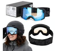 ATTABO Nanuk Pro Lunettes de ski - Photochrom S1-S3, anti-buée, UV400, OTG, double vitre cylindrique, miroir multicolore, revêtement anti-rayures - Compatible avec le casque, ventilation, ski et