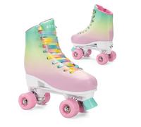ATTABO Patin a Roulette Fille AQUATICA Tailles 35-38 EU Patins à Roulette Femme avec Aluminium 4X Coloré Roues 82A Roller Enfant Fille avec Protection des Doigts Freinage Sûr Ajustement de la Taille
