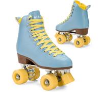 ATTABO Patin a Roulette Fille Cascada Taille 36 EU Patins à Roulette Femme avec Dessus Cuir et Ventilation ABEC-7 Roller Enfant Fille avec Aluminium 4X Roues 82A Freinage Sûr Ajustement Précis
