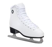 ATTABO Patins à Glace Artistiques pour Enfants | Lame en Acier Inoxydable, Laçage Classique, Crochets Renforcés, Doublure en Fourrure Synthétique, Confortable | Blanc