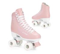 ATTABO Patins à roulettes pour Femmes Serena Taille 39 EU Taille Ajustable ABEC-3 Patin Aluminium Dessus Cuir Protection des Orteils Freinage Sûr Ajustement Précis Roues 82A