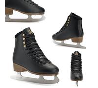 ATTABO Patins Artistiques ISLA pour Enfants Couleur Noir Taille 33 UE Lame en Acier Inoxydable Parfaits pour Niveau Débutant ou Intermédiaire Tige en PVC Soutien Ferme de la Cheville