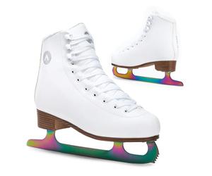 ATTABO Patins Artistiques Lily pour Femme Couleur Blanc Taille 41 UE Patins Niveau Intermédiaire Fermeture à Lacets Soutien Ferme de la Cheville