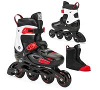 ATTABO Roller pour Enfants APX Taille 36-40 Ajustement Cinq Niveaux Roulements ABEC-7 Couche Dure Rail PP Roues PU Adhérentes Freinage Facile Ajustement Précis Couleur Noir/Blanc