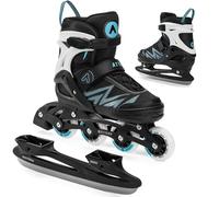 ATTABO Rollers pour Enfants Kylo 2 en 1 Bleu Polyvalent Ajustable pour Enfants 34-37 Haute Qualité et Confort avec Roues de Dureté 82A et Roulements ABEC-7 Excellente Ajustement