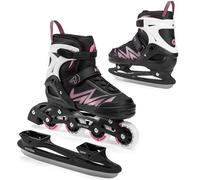 ATTABO Rollers pour Enfants Kylo 2 en 1 Rose Polyvalent Ajustable pour Enfants 38-41 Haute Qualité et Confort avec Roues de Dureté 82A et Roulements ABEC-7 Excellente Ajustement