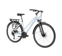 ATTABO Spate 2.0 Vélo de Trekking pour Femme 28" 19" Blanc - Shimano CUES 2 x 9 & SR Suntour NEX 63 mm - avec LED Dynamo, Porte-Bagages et Garde-Boue - pour Le Quotidien et Les randonnées