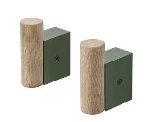 Attach Coat Hook Crochet mural Muuto Chêne - Vert foncé - 5713294320925