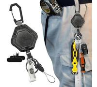 Attache antivol pour téléphone, Porte-carte d'identité Rétractable avec, Badge d'Identification pour Activités Extérieures Randonnée et Alpinisme