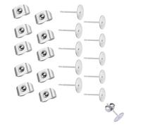 Attache Boucles D'Oreilles, Acier Inoxydable Boucles D'Oreilles Poteaux, Avec Tige Plate De 400 Pièces Avec Écrous Auriculaires, Pour Accessoires De Bijoux Fabrication