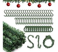 Attache Boule de Noel, 100 PCS Crochet Boule de Noel, Crochets d'Ornement de Noëls Vert, Crochet Décoratif, Peut Être Plié à Volonté, Convient pour Les Accessoires de Décoration de Noël