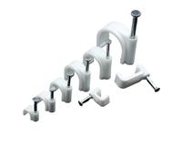 Attache-CâBle Avec Clou 100 pièces Clips de câble 4/6/8/10/12/14/16/20mm clou fil dans les punaises pinces coaxiales clous for cordons(R-4mm-100pcs)