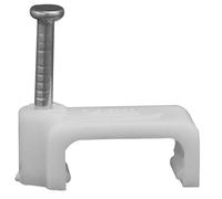 Attache-CâBle Avec Clou 100 pièces fil de câble plat clous en acier à haute teneur carbone Clips cercle pince C forme support mural clou(Flat 4mm 100PCS)