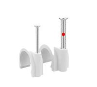 Attache-CâBle Avec Clou 100 pièces serre-câbles clous dans les clips, pinces murales Ethernet rondes blanches punaises pince coaxiale fil de haut-parleur(7mm)