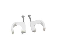 Attache-CâBle Avec Clou Clip de câble circulaire en plastique PE, 4/5/6/7/8/9/10/12mm, forme C, clous acier à haute teneur carbone, support mural fil, 50 100 pièces(5MM 100PCS)