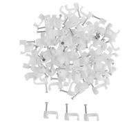 Attache-CâBle Avec Clou Fixation de raccords électriques robustes et utiles, 100 pièces, gestion des fils, fixation clous en acier, organisateur pinces, support, Clip câble(8mm)