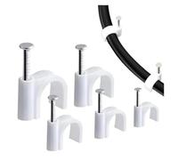 Attache-CâBle Avec Clou Serre-câble à clous en acier, 100 pièces, Clip de fixation circulaire, 4/5/6/7/8/9/10/12mm, cordon d'alimentation gestion, montage mural(8mm 100PCS)