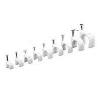 Attache-CâBle Avec Clou Serre-câble de Type R, 100 pièces, 4/5/6/7/8/9/10/12mm, pince à ongles circulaire, raccord fil électrique, suspension murale, clou fixe en acier blanc(6mm 100PCS)