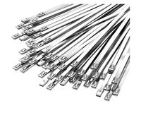 Attache-CâBle En Acier Inoxydable Attaches de câble en acier inoxydable, 20/100 pièces, sangles à fermeture éclair métal for enveloppe d'échappement Pour Enroulement D'échappement(4.6x300mm,100PCS)