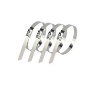 Attache Cable Inox Collier de serrage en acier inoxydable de 7,9 mm de large, avec revêtement enveloppant, for câble d'échappement, verrouillage multi-usages, en métal(7.9x450mm,50pcs)