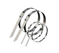 Attache Cable Inox Lot de 10, 20, 50, 100, 200 attaches de câble métalliques autobloquantes en acier inoxydable 304 de 10 mm (0,39 pouce) for échappement(20PCS,10x300mm)