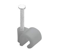 Attache Cable - Range Cable - Fixation Cable électrique - Clips Cable - Serre Cable - Cavalier Cable - Attache-câble avec Clou Acier - 25 Attache Fils D20/25 Gris