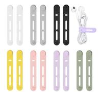 Attache Cable Silicone 7 Couleurs14 Pièces Cable Tie Réutilisable, Collier De Serrage, Serre Câbles Silicone, Attaches Torsadées, Attache Cordon, Sangle Organisateur pour Cordes et Gestion des Câbles