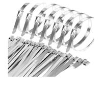 Attache Câblées Acier Inoxydable Attaches de câble en acier inoxydable, anneaux fixation autobloquants métal, câbles robustes, sangle d'attache à fermeture éclair(4.6x150mm,300PCS)