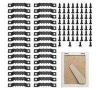 Attache Cadre, 30 pièces Accroche Tableau, Crochet Tableau, Crochet Cadre, Atta che Tableau, Comprend 60 vis noires, convenant aux cadres photo, affiches, peintures à l'huile, etc.