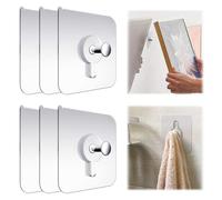 Attache Cadre Adhésif Crochets, Lot de 6 Clous de Suspension Auto-Adhésifs, Adhésif Accroche Tableau Sans Percer, Clous de Suspension Mural Transparent pour Cadres Posters Photos Décoratives